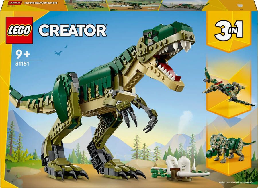 LEGO Creator T. rex wordt Triceratops of Pterodactylus 31151