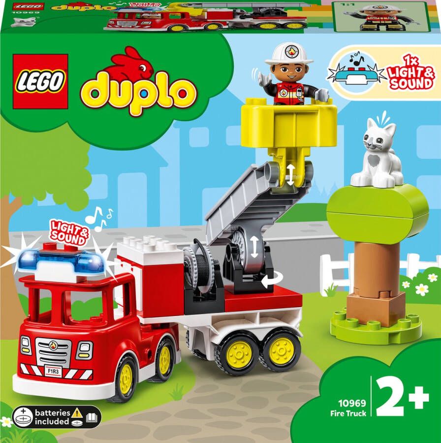 LEGO DUPLO Town Brandweerauto Educatief Peuter Speelgoed met Dierenfiguur 10969