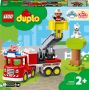 LEGO DUPLO Town Brandweerauto Educatief Peuter Speelgoed met Dierenfiguur 10969 - Thumbnail 1