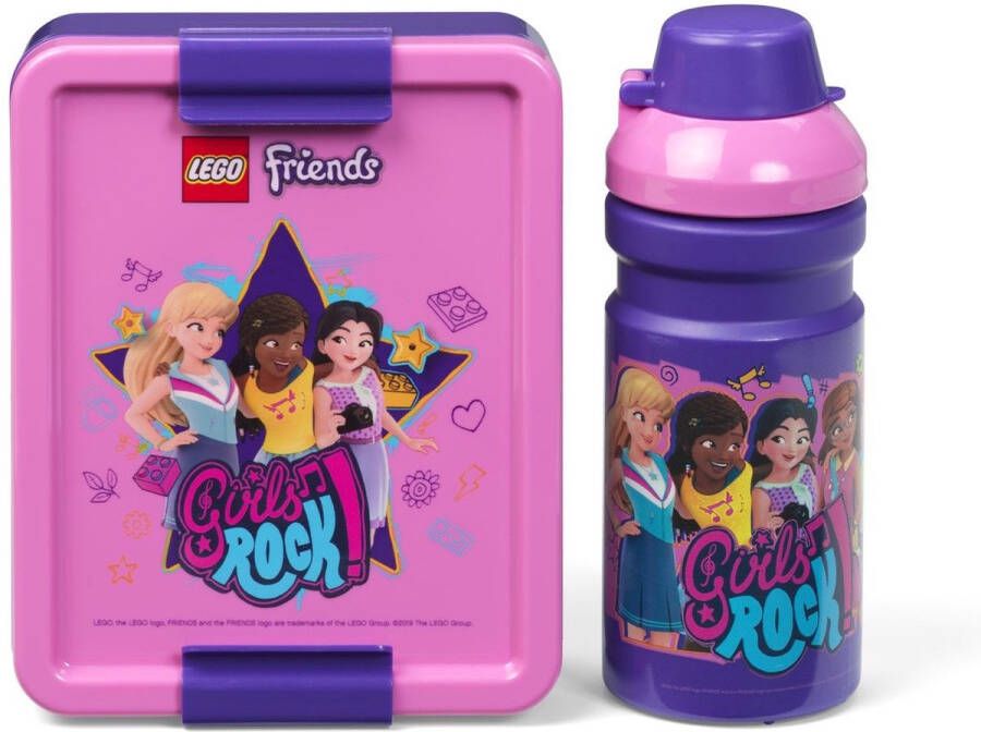 LEGO lunchset Friends meisjes 17 x 13 5 cm pp roze paars 2-delig