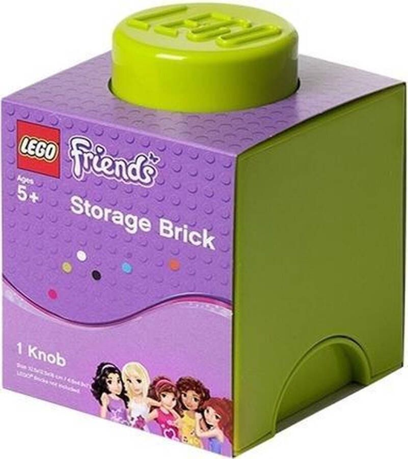 LEGO Friends Opbergbox Brick 1 12 5 x 12 5 x 18 cm 1 2 l Lime groen