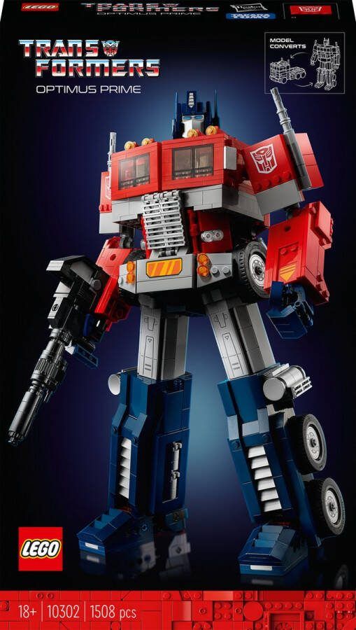 LEGO Icons Optimus Prime Transformers 2-in-1 Model Bouwpakket voor Volwassenen 10302