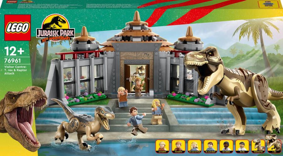 LEGO Jurassic World 76961 Jurassic Park Bezoekerscentrum: T. rex & raptor aanval Set