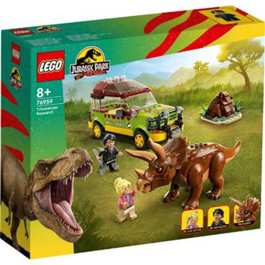 LEGO Jurassic World Jurassic Park Triceratops onderzoek Dinosaurus Speelgoed 76959
