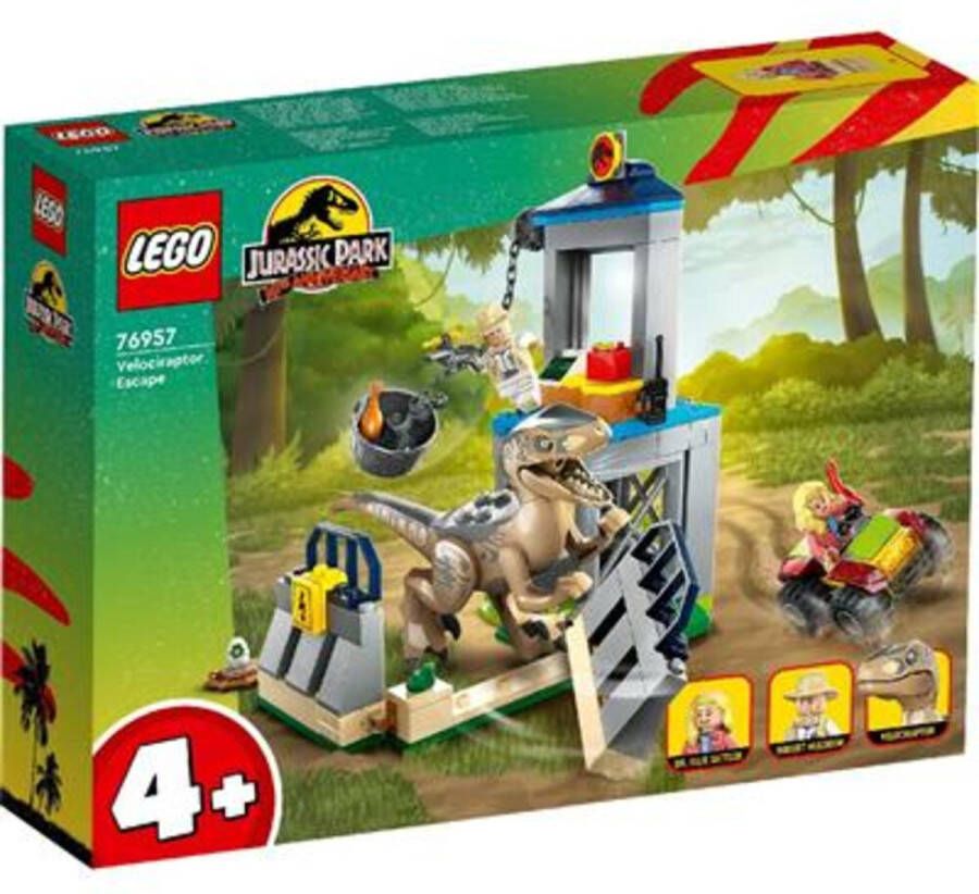 LEGO Jurassic World Jurassic Park Velociraptor ontsnapping Dinosaurus Speelgoed 76957