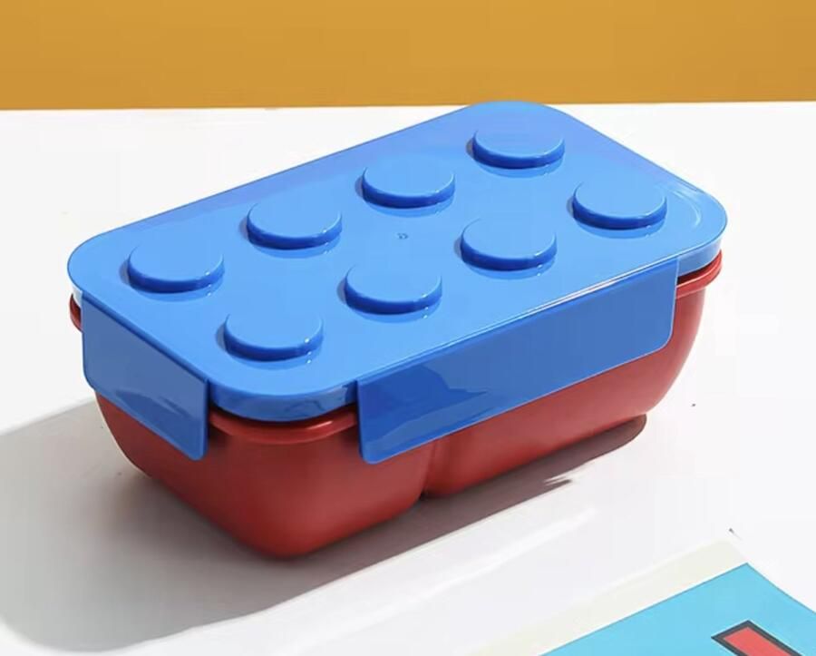 LEGO Blokken Broodtrommel Blauw Rood 1050ML