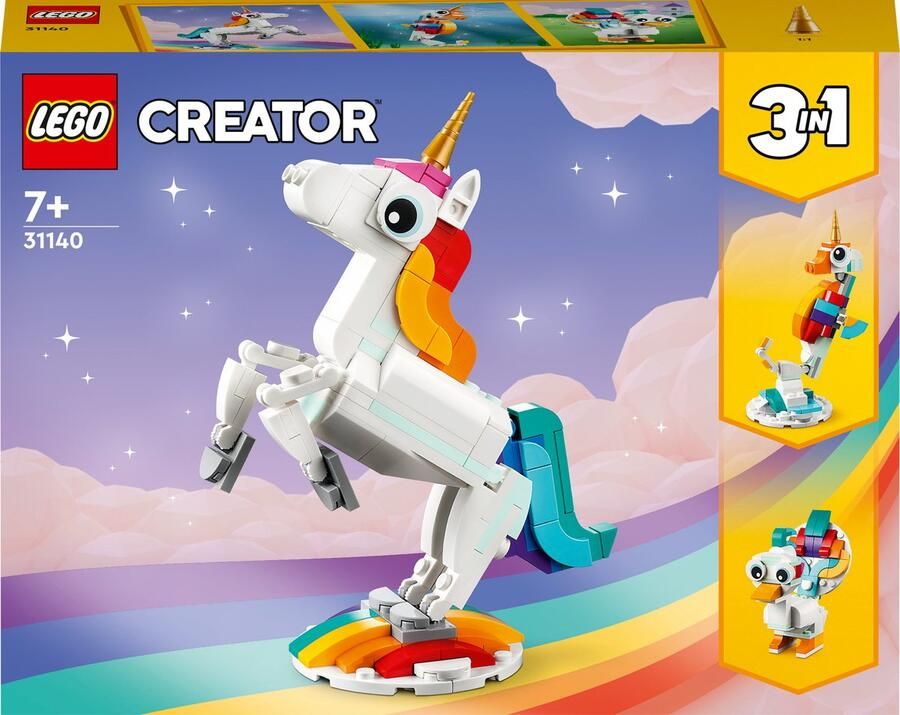 LEGO Creator 3-in-1 Magische Eenhoorn Speelgoed Set met Pauw en Zeepaardje 31140 - Foto 2