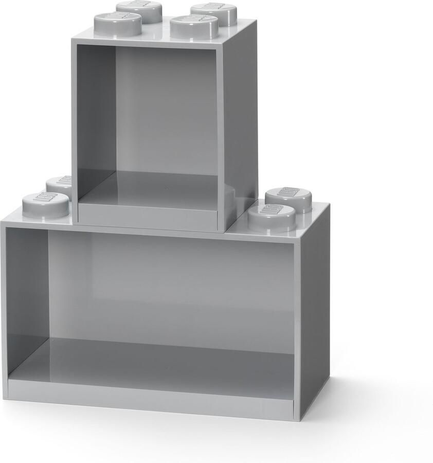 LEGO Iconic Wandschap Brick 4 en 8 Polypropyleen Grijs