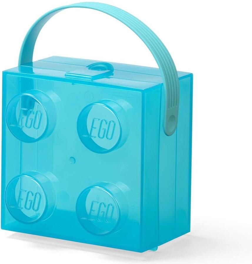 LEGO Lunchbox Brick 4 met Handvat Transparant Nylon Blauw