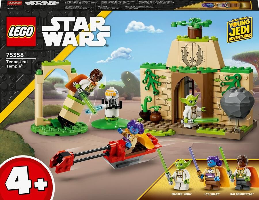 LEGO Star Wars Tenoo Jedi tempel Bouwbaar Yoda Speelgoed met Lichtzwaarden en Speederbike 75358 - Foto 2