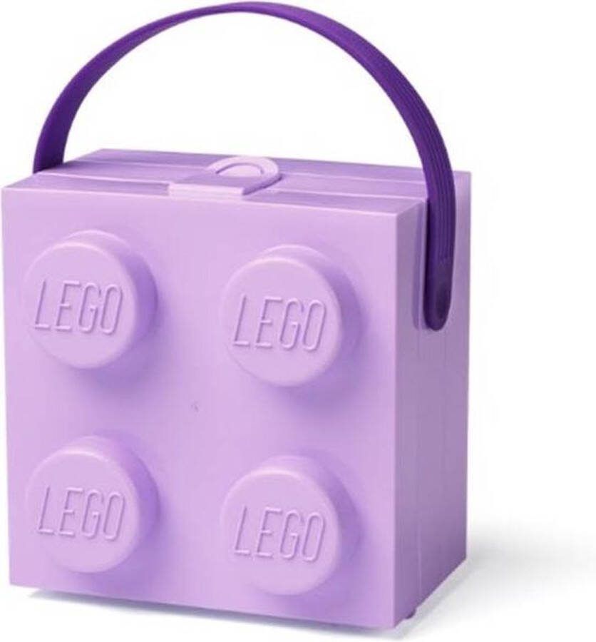 LEGO Lunchbox Brick 4 met Handvat Polypropyleen Paars