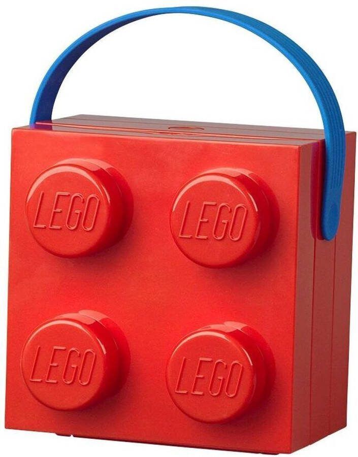 LEGO Lunchbox Brick 4 met Handvat Polypropyleen Rood