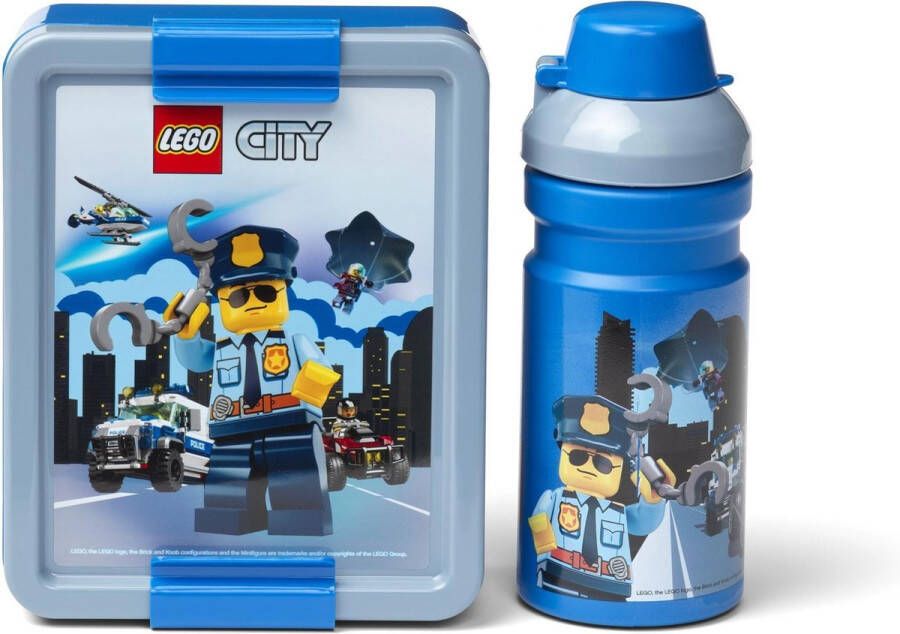 LEGO City Lunchset Drinkbeker en Broodtrommel Blauw Grijs