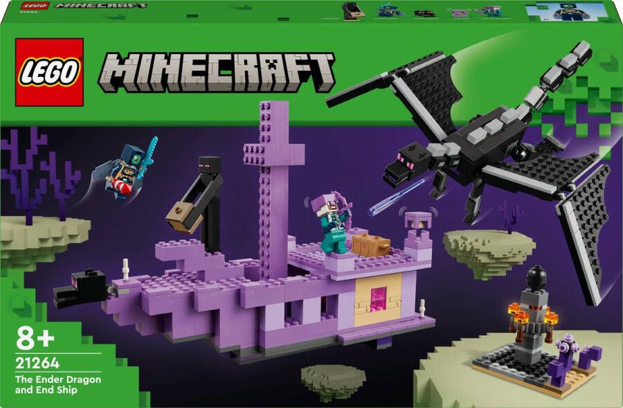 LEGO Minecraft 21264 De draak en het Enderschip Op videogames geïnspireerde set