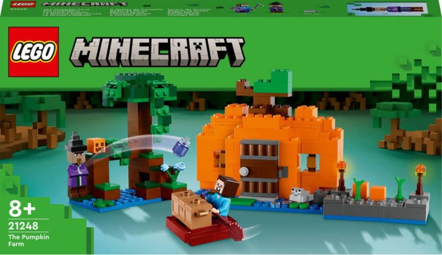 LEGO Minecraft De pompoenboerderij Speelgoed Boerderij Huis Halloween Set met Minifiguren 21248