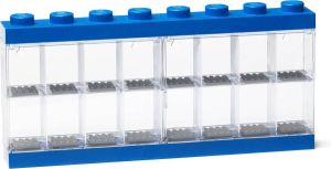 LEGO Minifiguur 16 Display Case Vitrine Opbergbox Blauw 38 2x4 7x18 4cm Kunststof