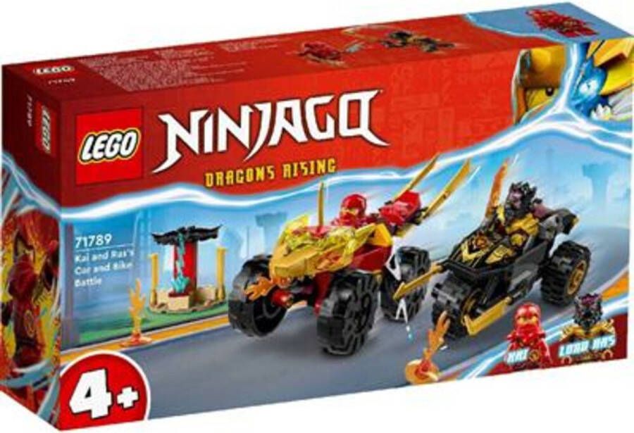 LEGO NINJAGO 71789 Zet de achtervolging in met Kai&apos;s speedster en Ras&apos; motor