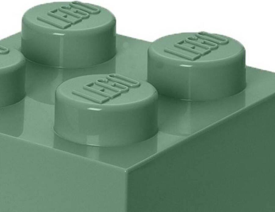 LEGO Opbergbox Brick 4 Kusntstof Zand Groen