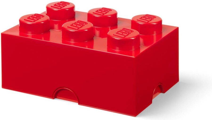 LEGO Opbergbox Brick 6 Polypropyleen Rood