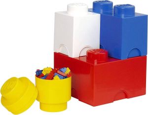 LEGO Opbergbox Brick Set van 4 Multi