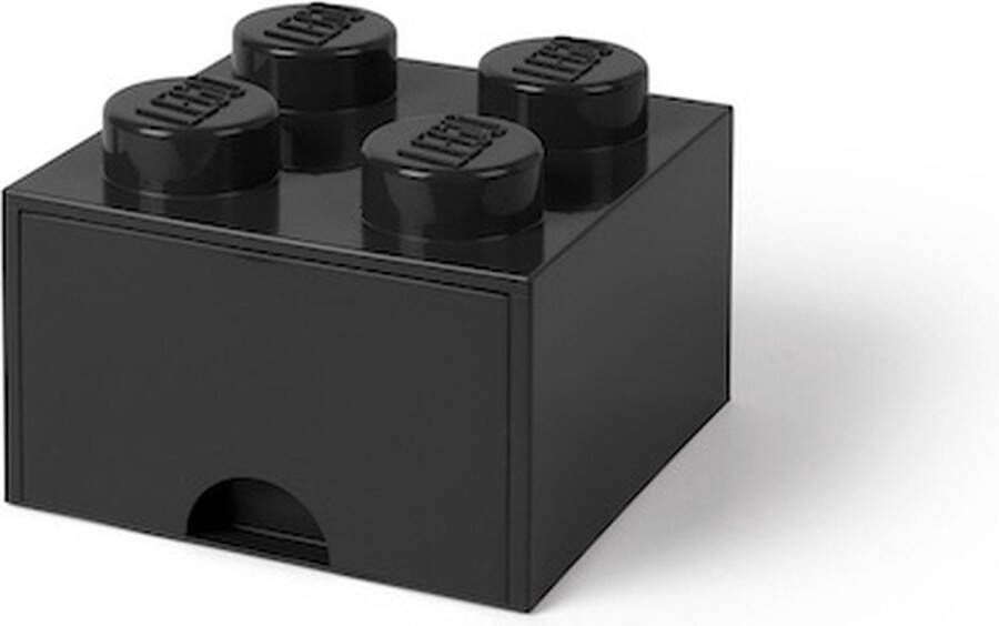 LEGO Opbergbox Bureaulade Brick 4 Kunststof Zwart