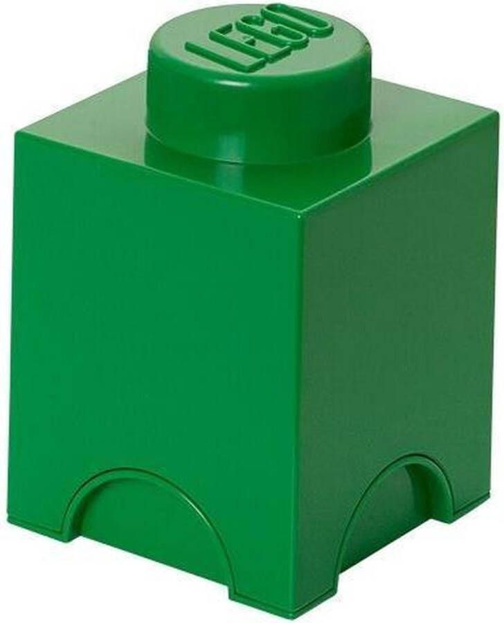 LEGO opbergsteen 1 nop 12 5 x 18 cm polypropeen groen
