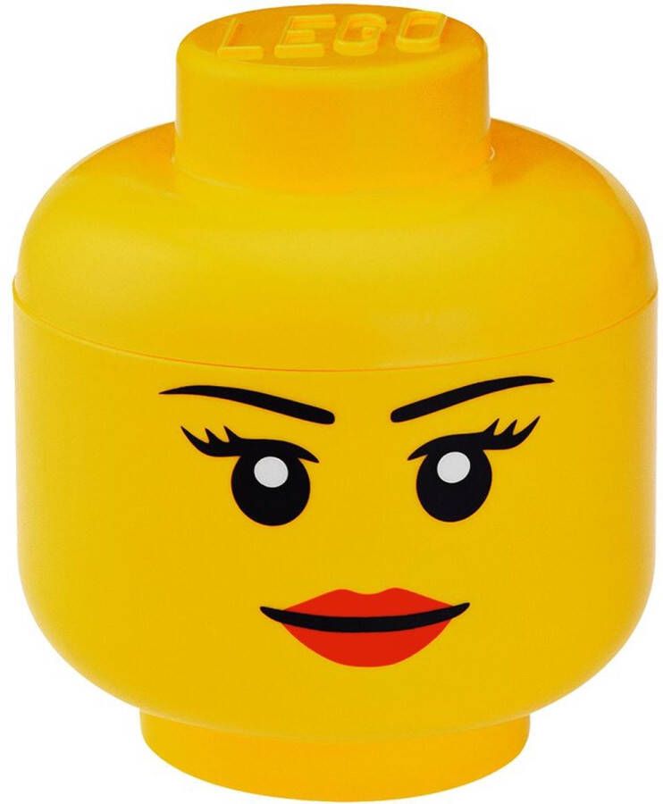 LEGO Opbergbox Hoofd Girl Groot Rond Stapelbaar Kunststof Geel