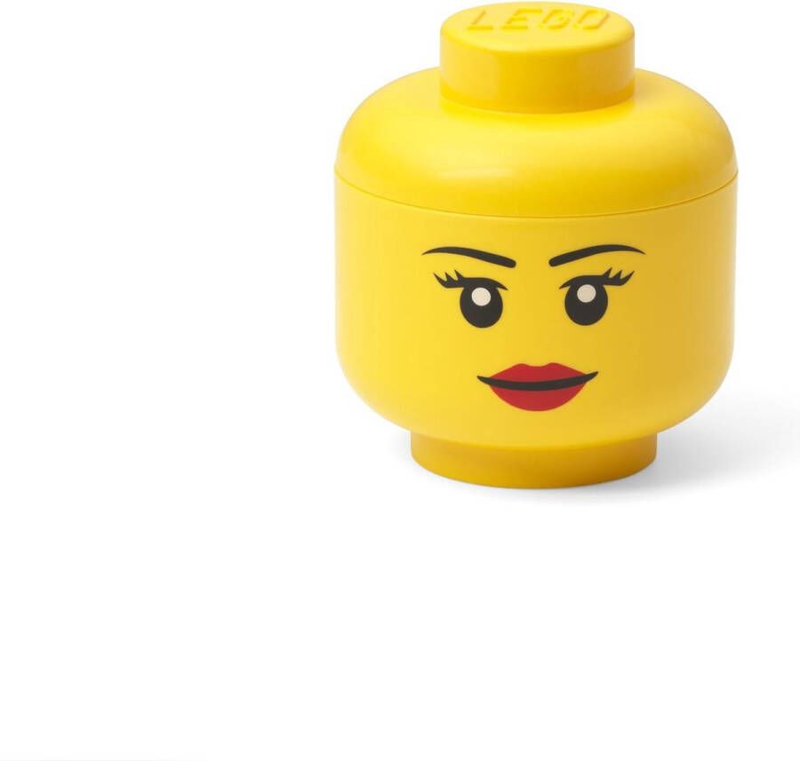 LEGO Opbergbox Hoofd Girl Mini Polypropyleen Geel