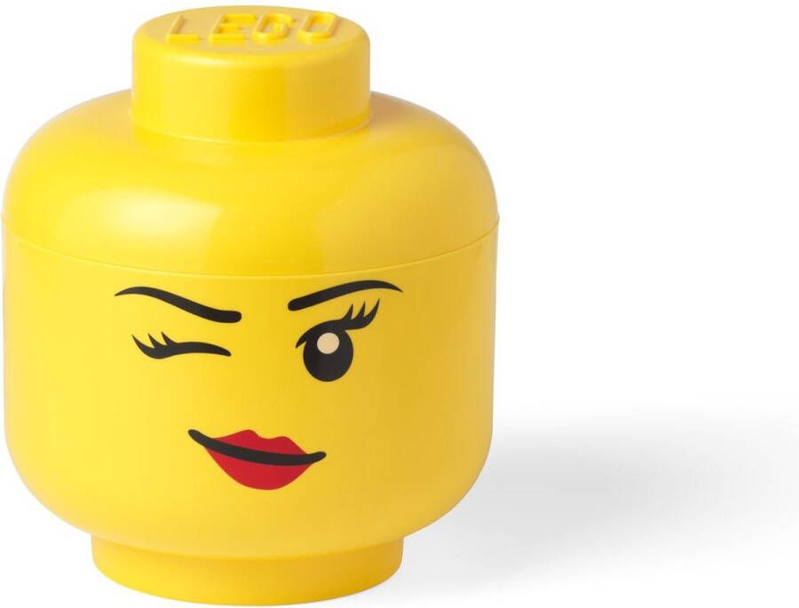 LEGO Opbergbox Hoofd Whinky Klein Rond Stapelbaar Kunststof Geel