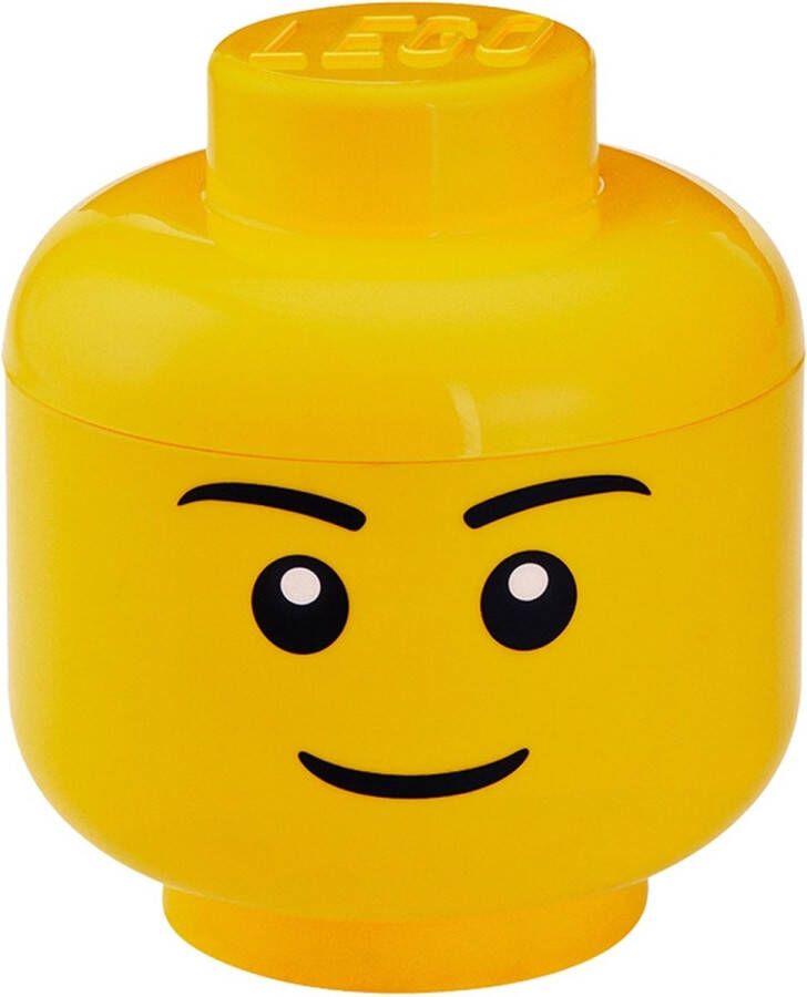 LEGO Opbergbox Iconic Hoofd Boy 16 cm Geel