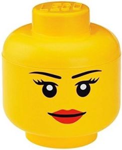 LEGO Opbergbox Iconic Hoofd Girl 24 cm Geel
