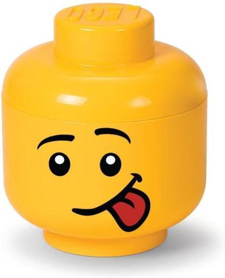 LEGO Opbergbox Hoofd Silly Klein Polypropyleen Geel