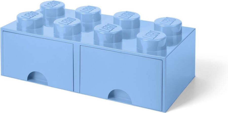 LEGO Opbergdoos -blokje met 2 lades 22 5 liter Grijs Polypropyleen