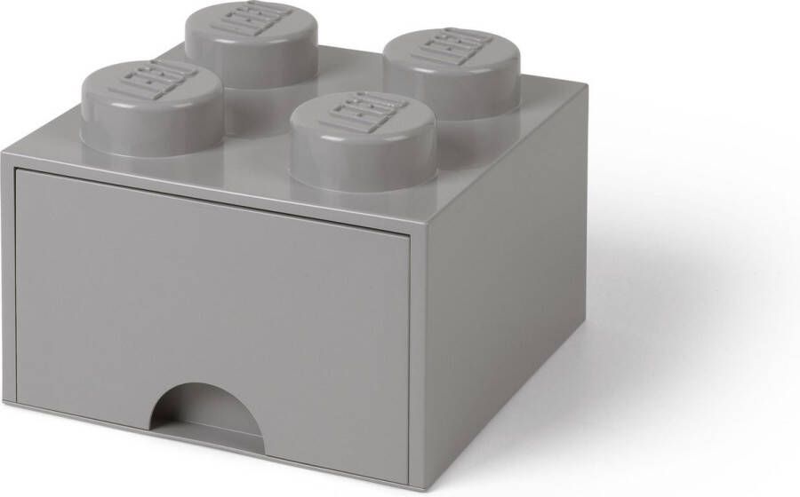 LEGO Opbergbox met Lade Brick 4 Polypropyleen Grijs