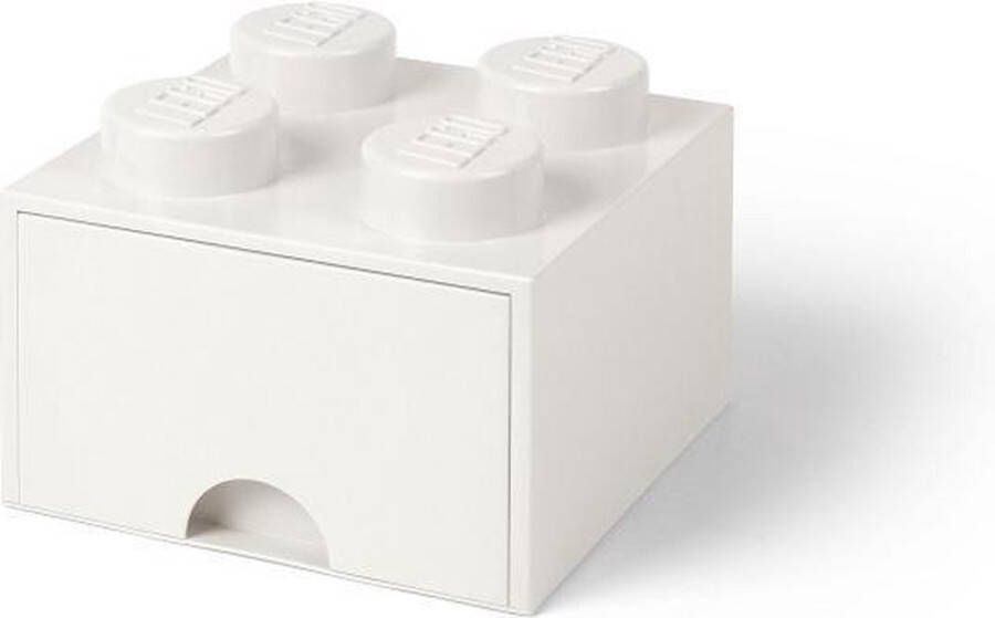 LEGO Opbergbox met Lade Brick 4 Polypropyleen Wit