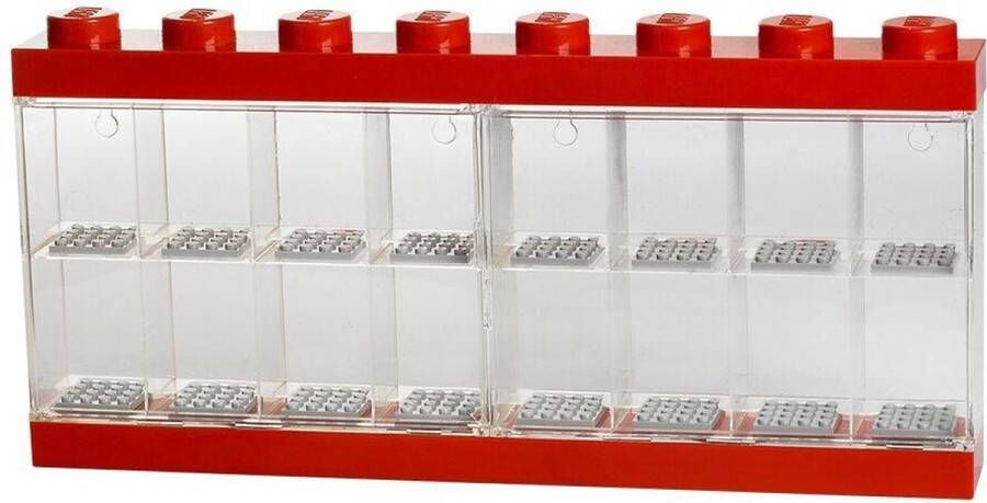 LEGO Vitrine Minifigure 16 Polypropyleen Rood