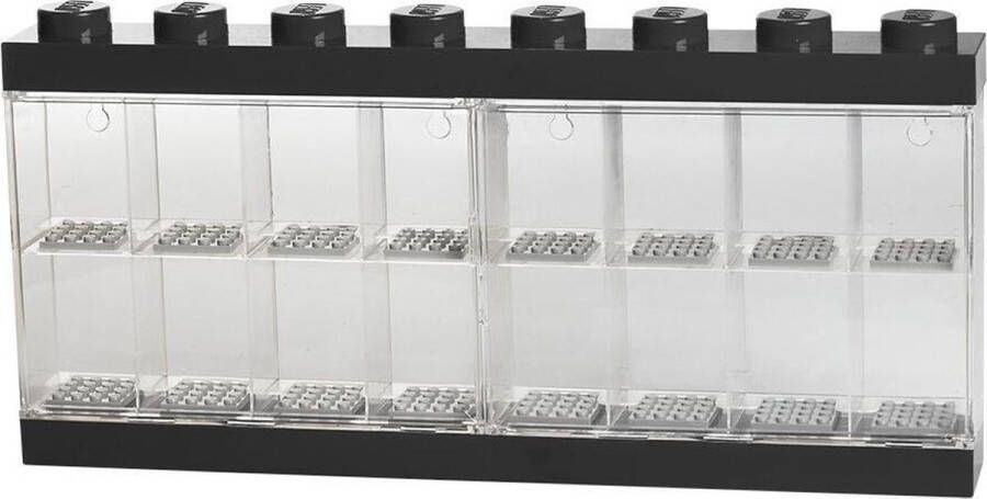 LEGO vitrine 16 mini-figuren 38 x 18 cm polypropeen zwart
