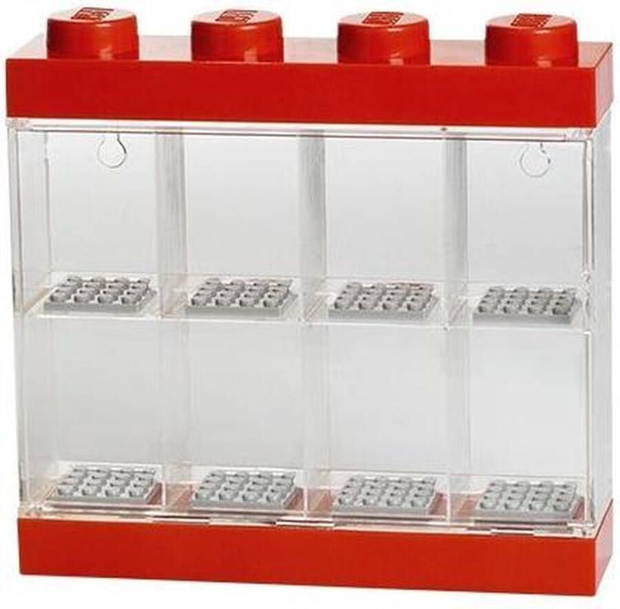 LEGO Vitrine Minifigure 8 Polypropyleen Rood