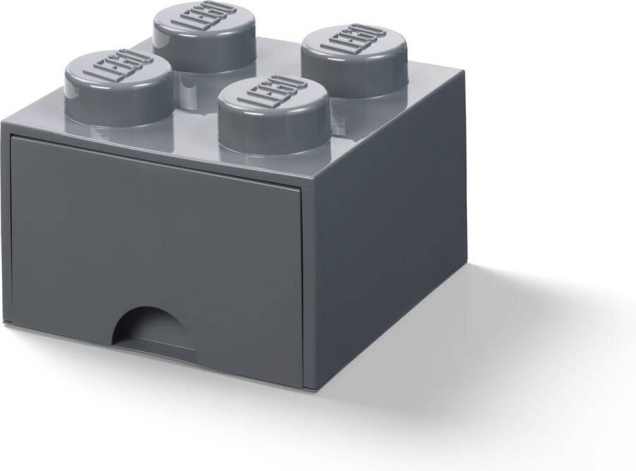 LEGO Opbergdoos -blokje met lade 5 7 liter Grijs Polypropyleen