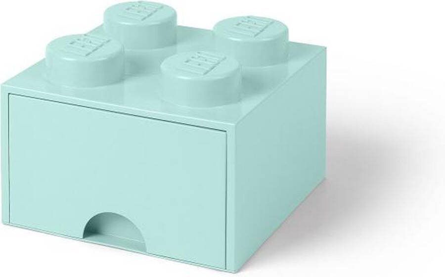 LEGO Opberglade Brick 4 Aquablauw