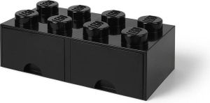 LEGO Opberglade Brick 8 Zwart