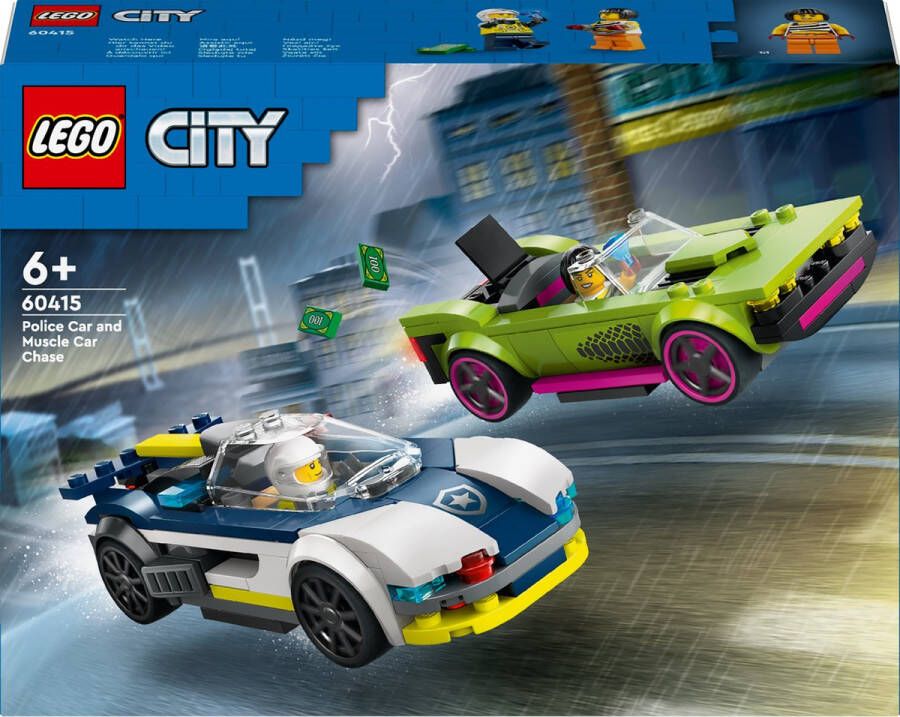 LEGO Politiewagen en snelle autoachtervolging 60415