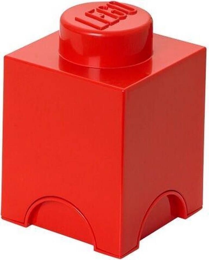 LEGO Set van 2 Opbergbox Brick 1 Rood