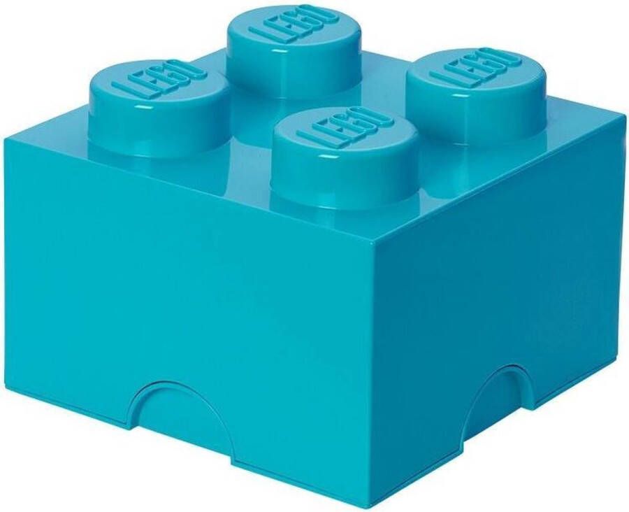 LEGO Set van 2 Opbergbox Brick 4 Azuurblauw