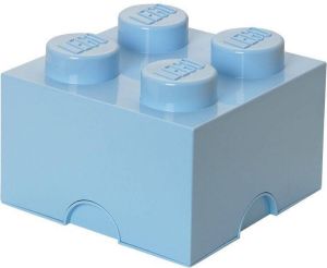 LEGO Set van 2 Opbergbox Brick 4 Lichtblauw