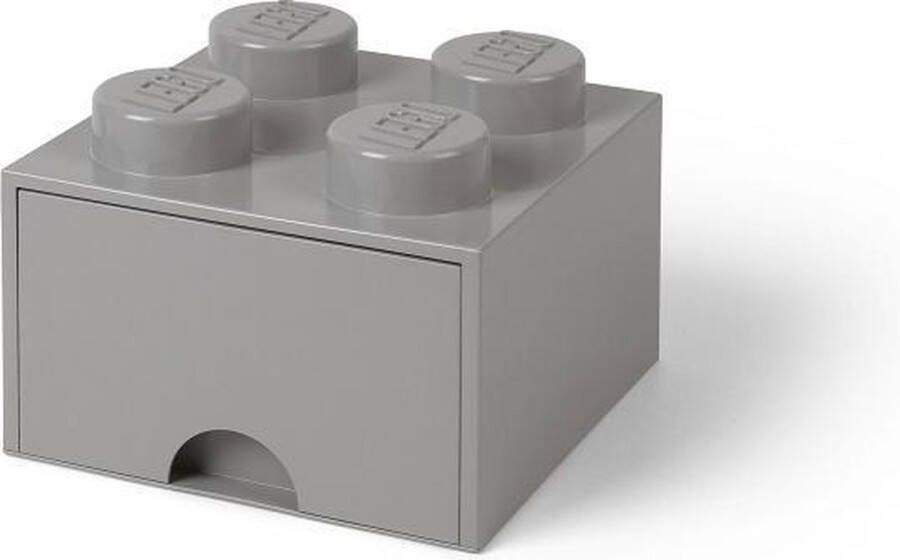 LEGO Set van 2 Opberglade Brick 4 Grijs