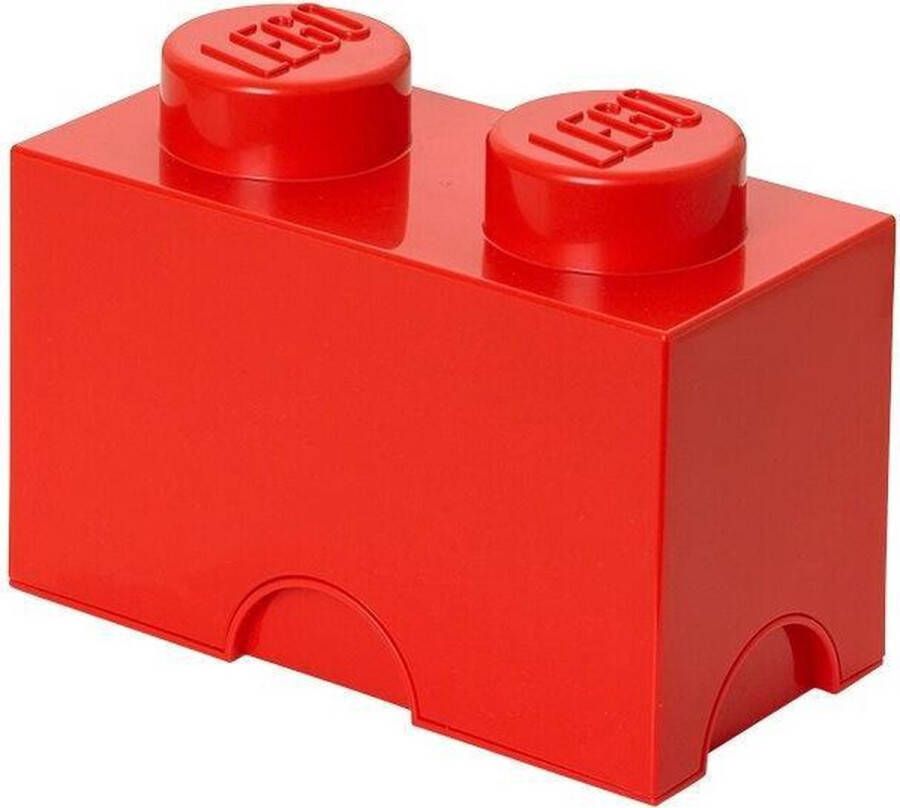 LEGO Set van 4 Opbergbox Brick 2 Rood