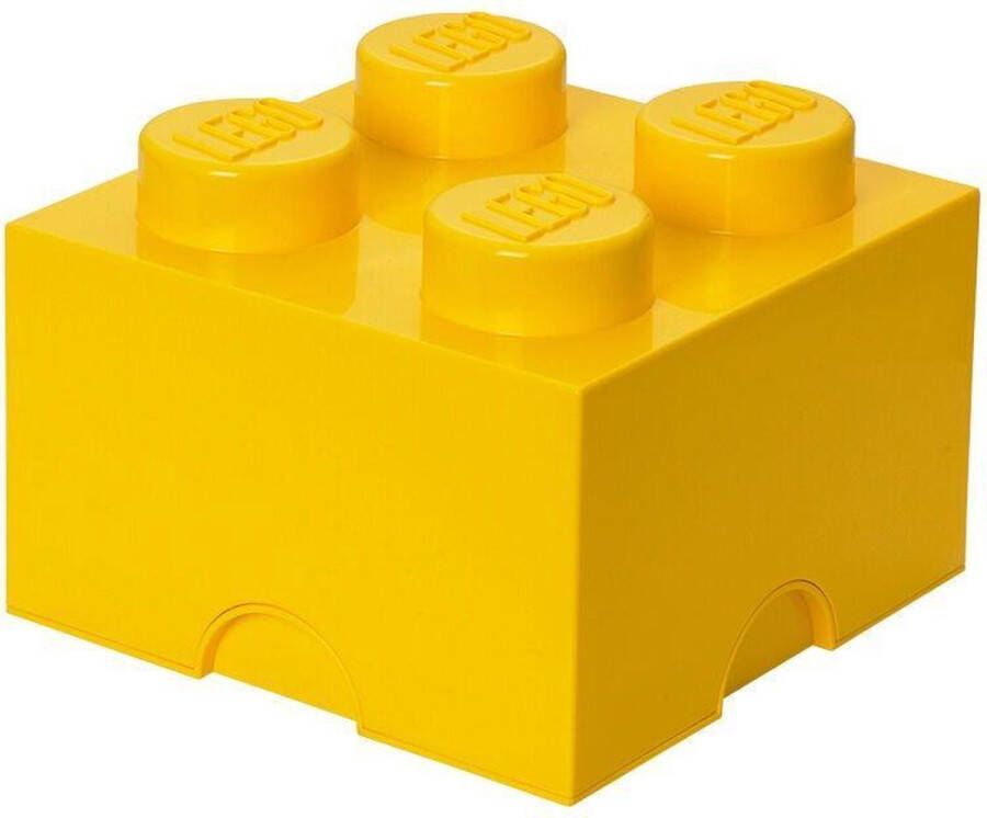 LEGO Set van 4 Opbergbox Brick 4 Geel