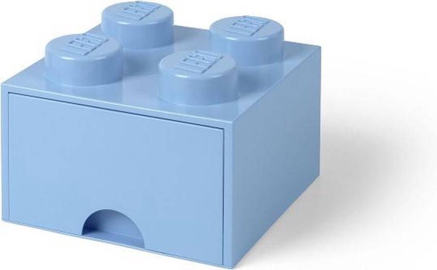 LEGO Set van 4 Opbergbox Brick 4 Lichtblauw