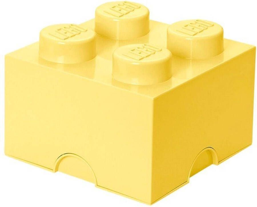 LEGO Set van 4 Opbergbox Brick 4 Pastelgeel